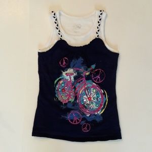 Justice Sleeveless Tank w/ Glitter & Rhinestones